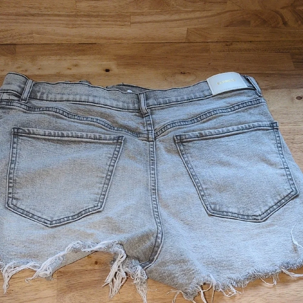 Express Light Blue Distressed Jean Shorts